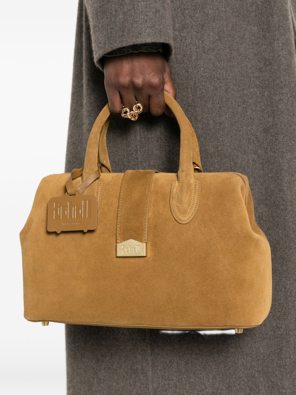 SCHELL Borsa a mano media in pelle scamosciata 
