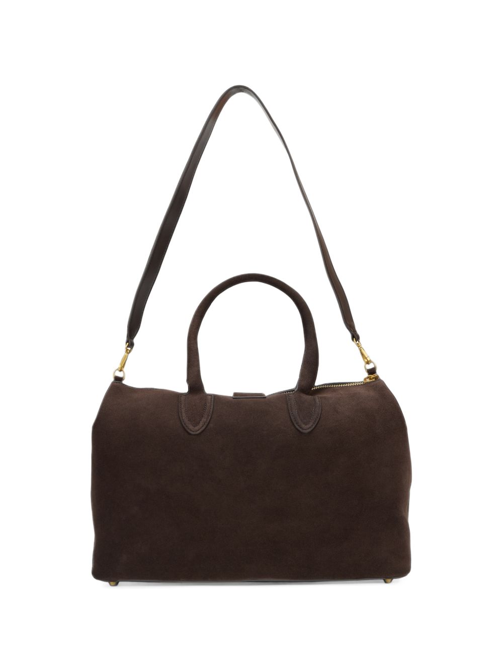 SCHELL Borsa a mano LARGE in pelle scamosciata marrone scuro 