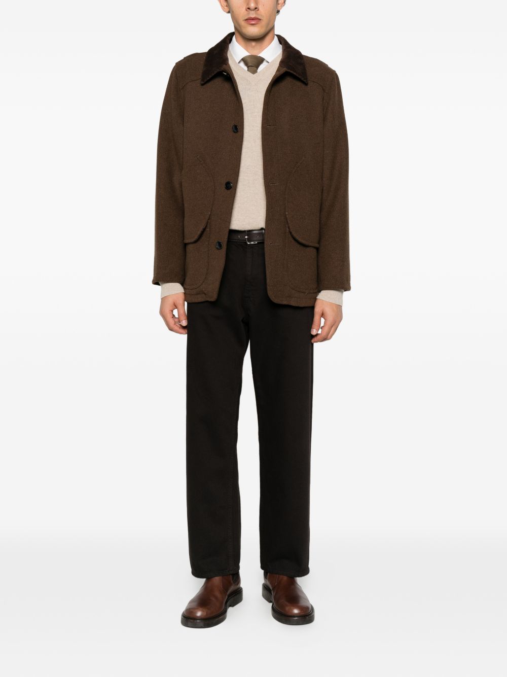 SEBAGO Cappotto Tenny Wool marrone con tasche 