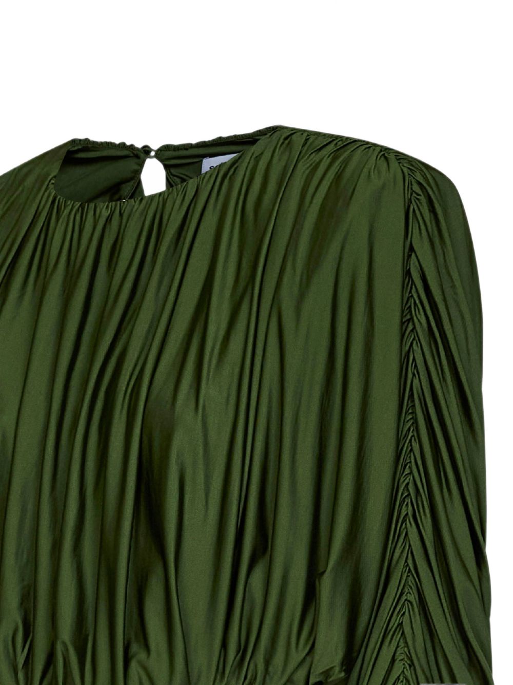 SELF PORTRAIT Crop top verde increspato 