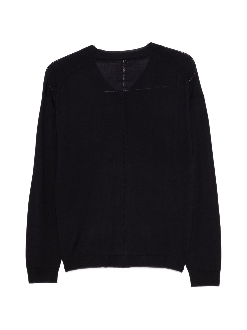 SEMICOUTURE Maglia Jade blu in lana con scollo a V 