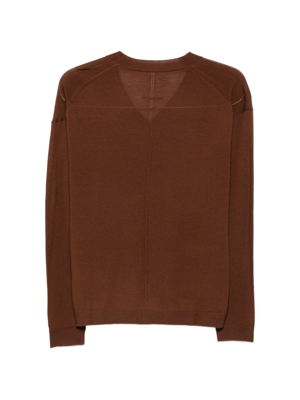 SEMICOUTURE Maglia Jade marrone in lana con scollo a V 