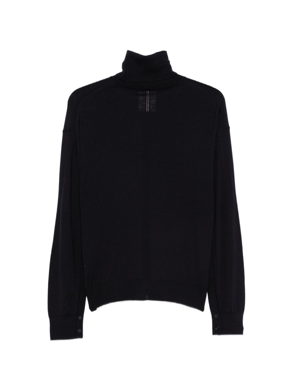 SEMICOUTURE Maglia blu in lana a collo alto con texture leggera 
