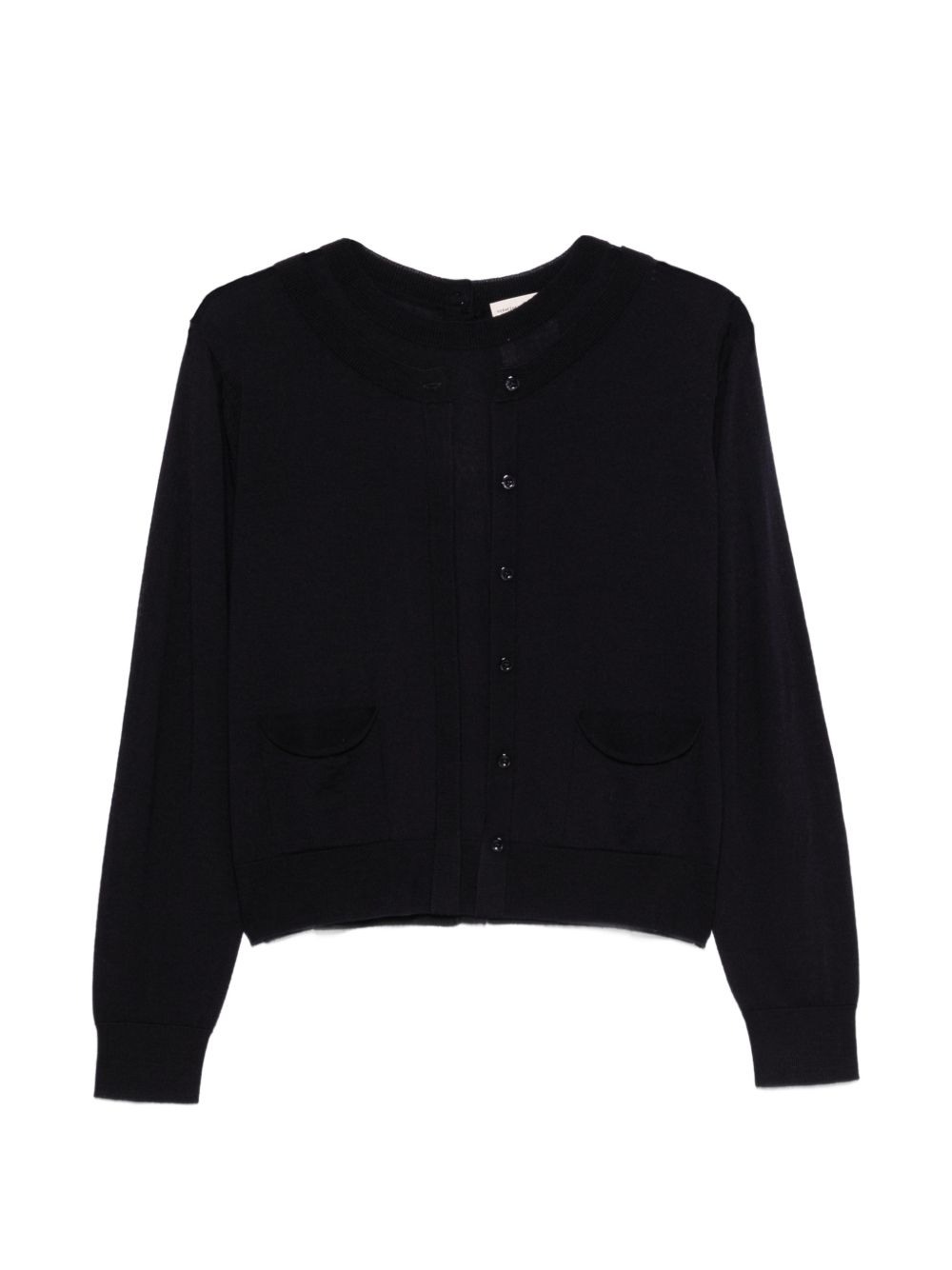 SEMICOUTURE Cardigan HILDA in lana blu 