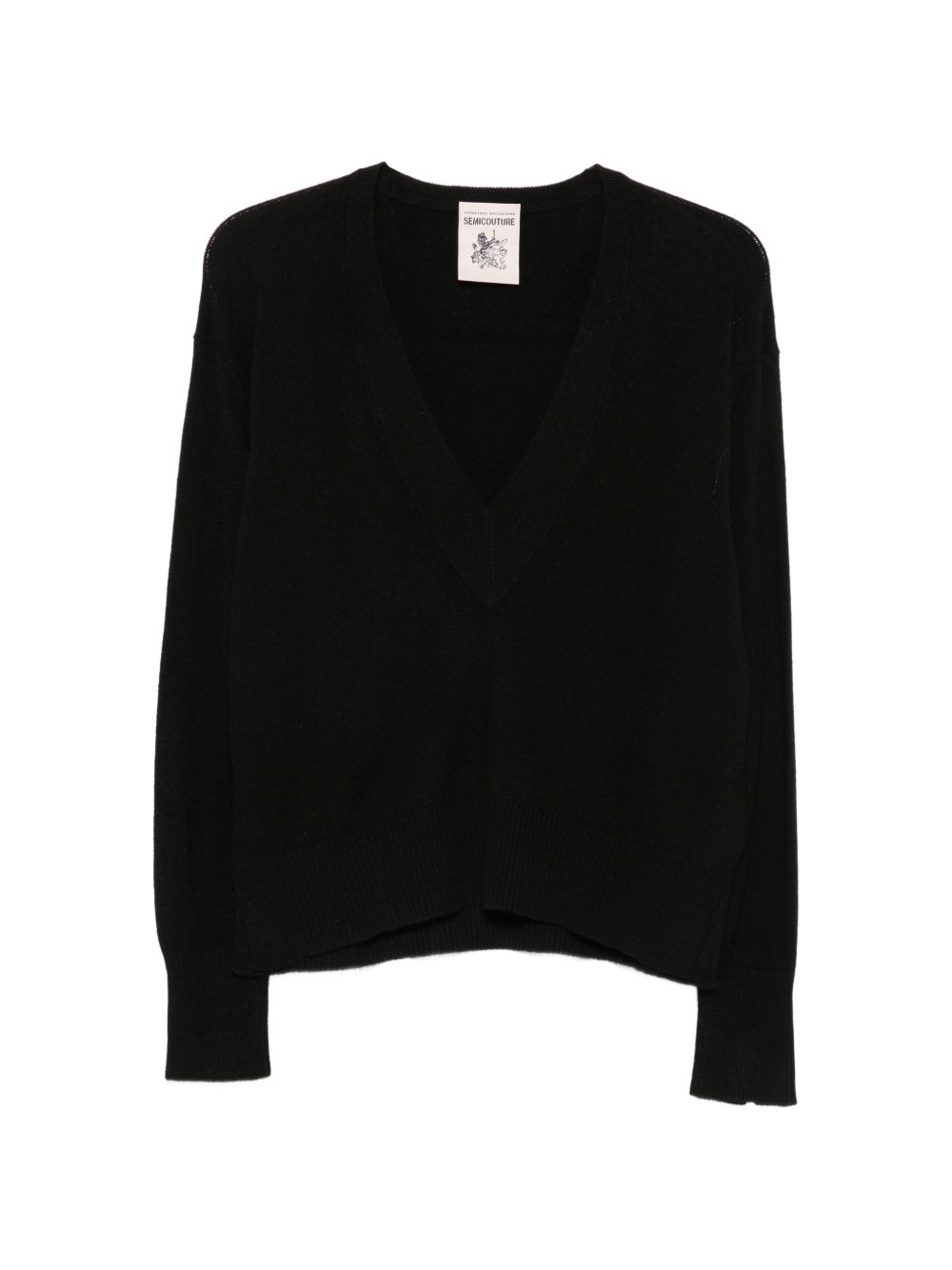SEMICOUTURE Maglia BERTHA con scollo a V in lana e cashmere 