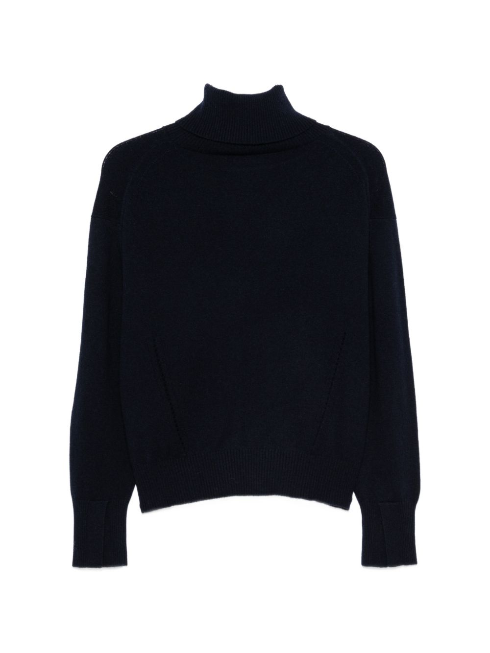 SEMICOUTURE Maglia DALIA blu in cashmere con collo alto 