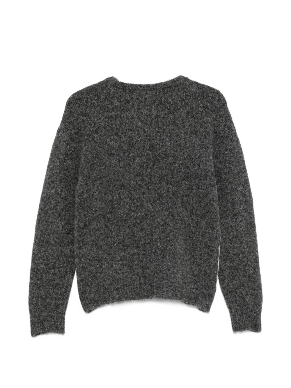 SEMICOUTURE Maglia KEIRA grigia girocollo con motivo a rombi 