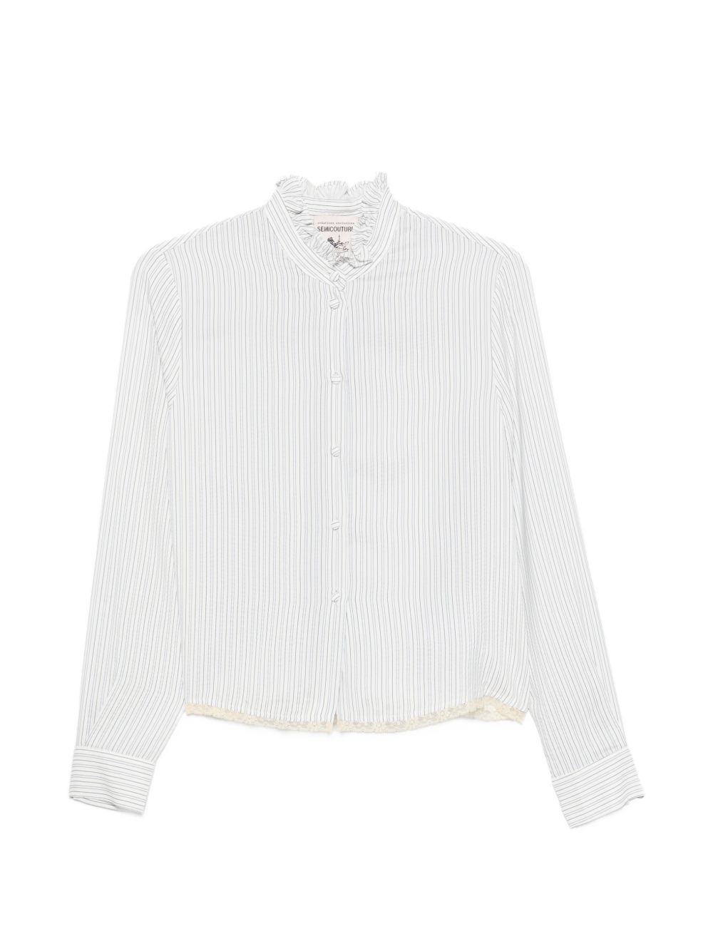 SEMICOUTURE Camicia HEIDI bianca con maniche a sbuffo 