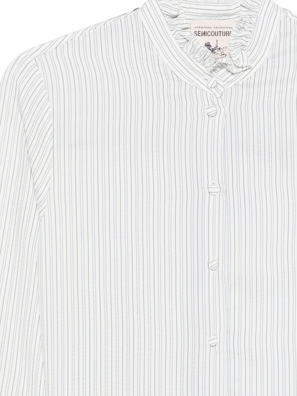 SEMICOUTURE Camicia HEIDI bianca con maniche a sbuffo 
