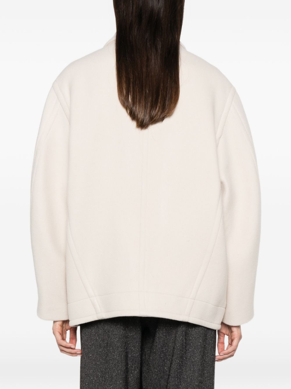 SEMICOUTURE Cappotto Oversize in Lana Beige 