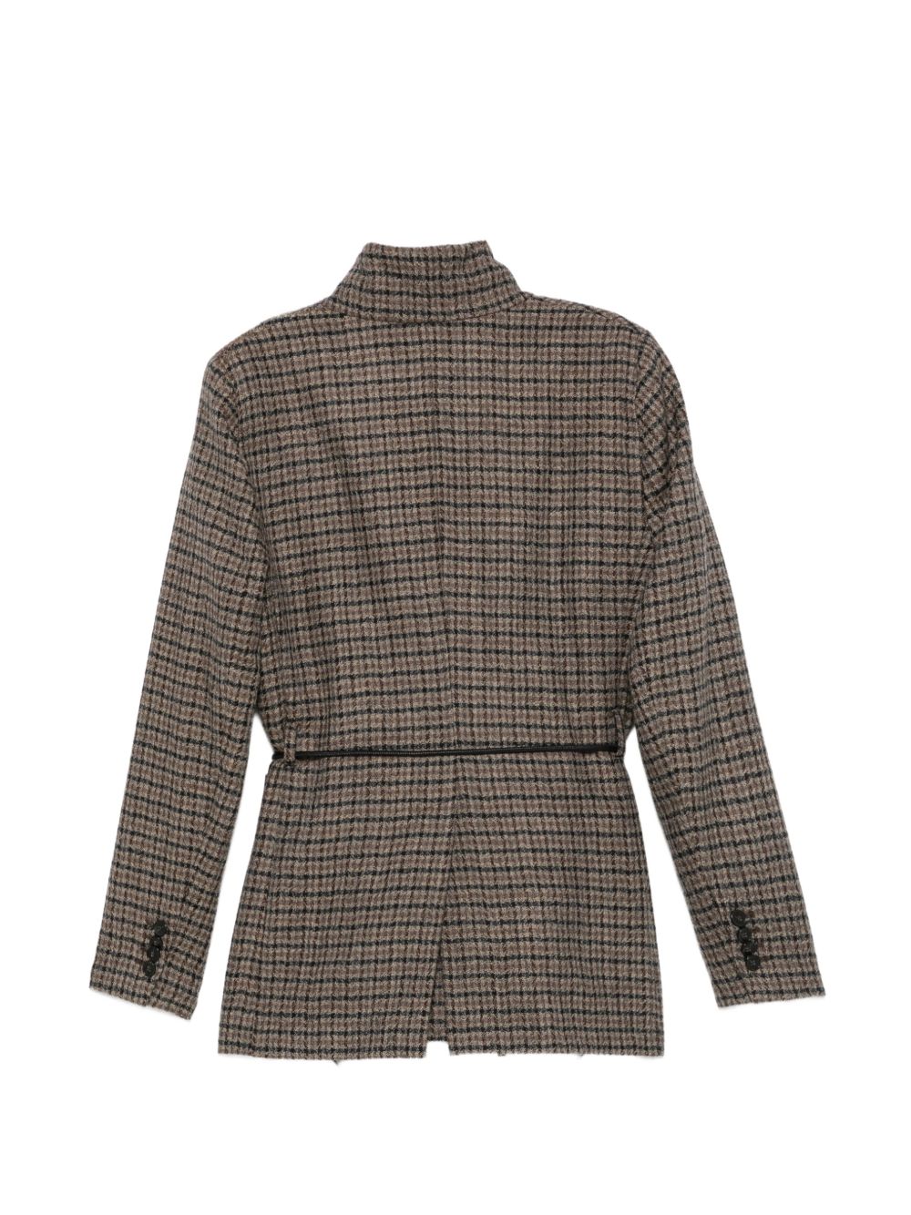 SEVENTY Blazer in lana a quadri con cintura 