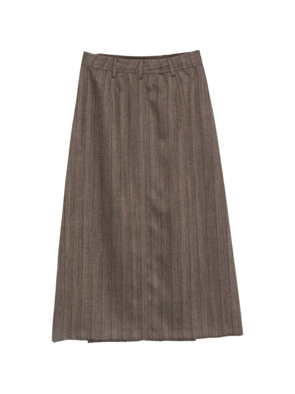 SEVENTY Gonna midi marrone a pieghe 