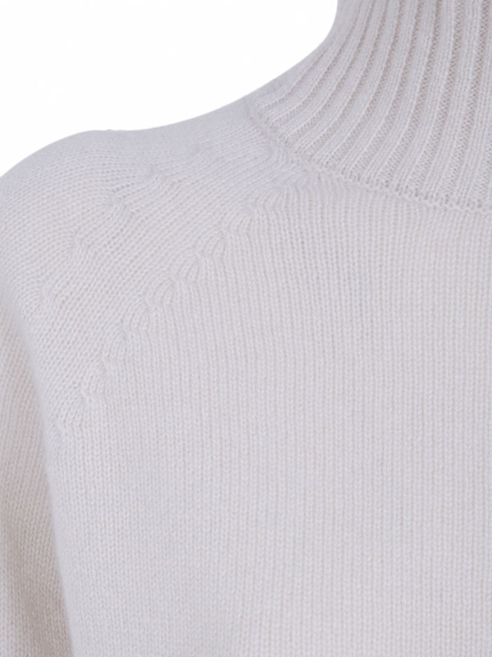SEVENTY Maglia bianco ghiaccio a collo alto in cashmere 