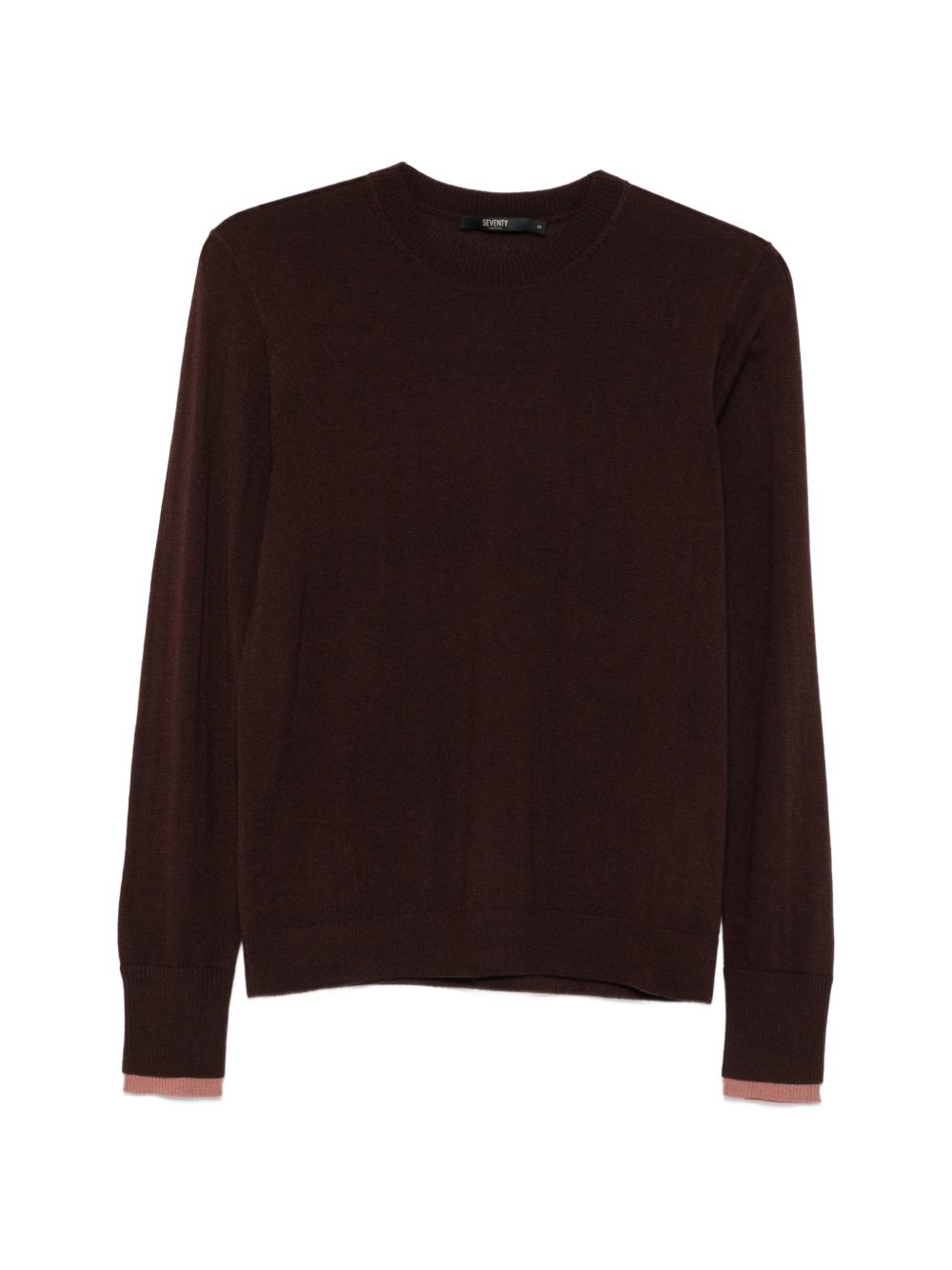 SEVENTY Maglia girocollo in cashmere marrone 