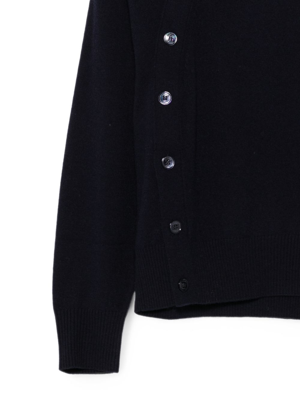 SEVENTY Maglia blu a collo alto con bottoni laterali 