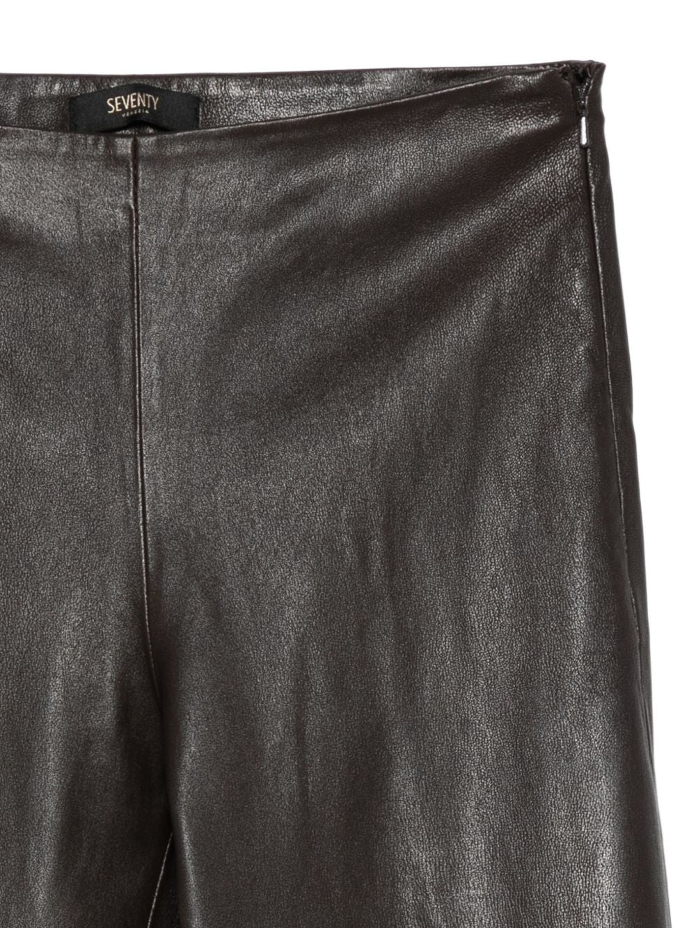 SEVENTY Pantaloni eleganti marroni in pelle 
