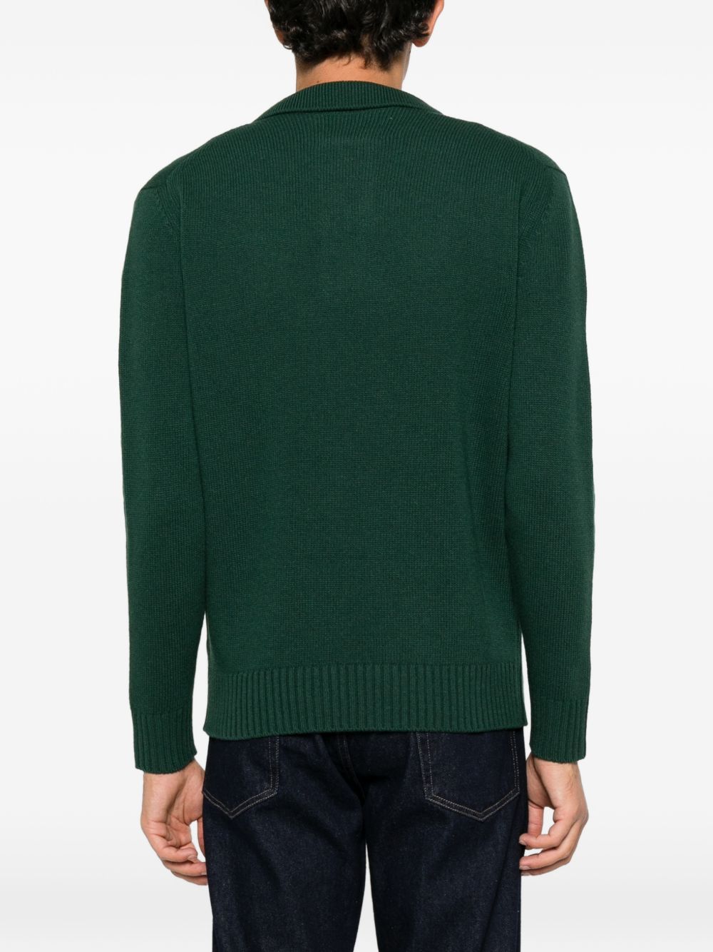 SEVEN GAUGE Pullover verde bosco in lana 