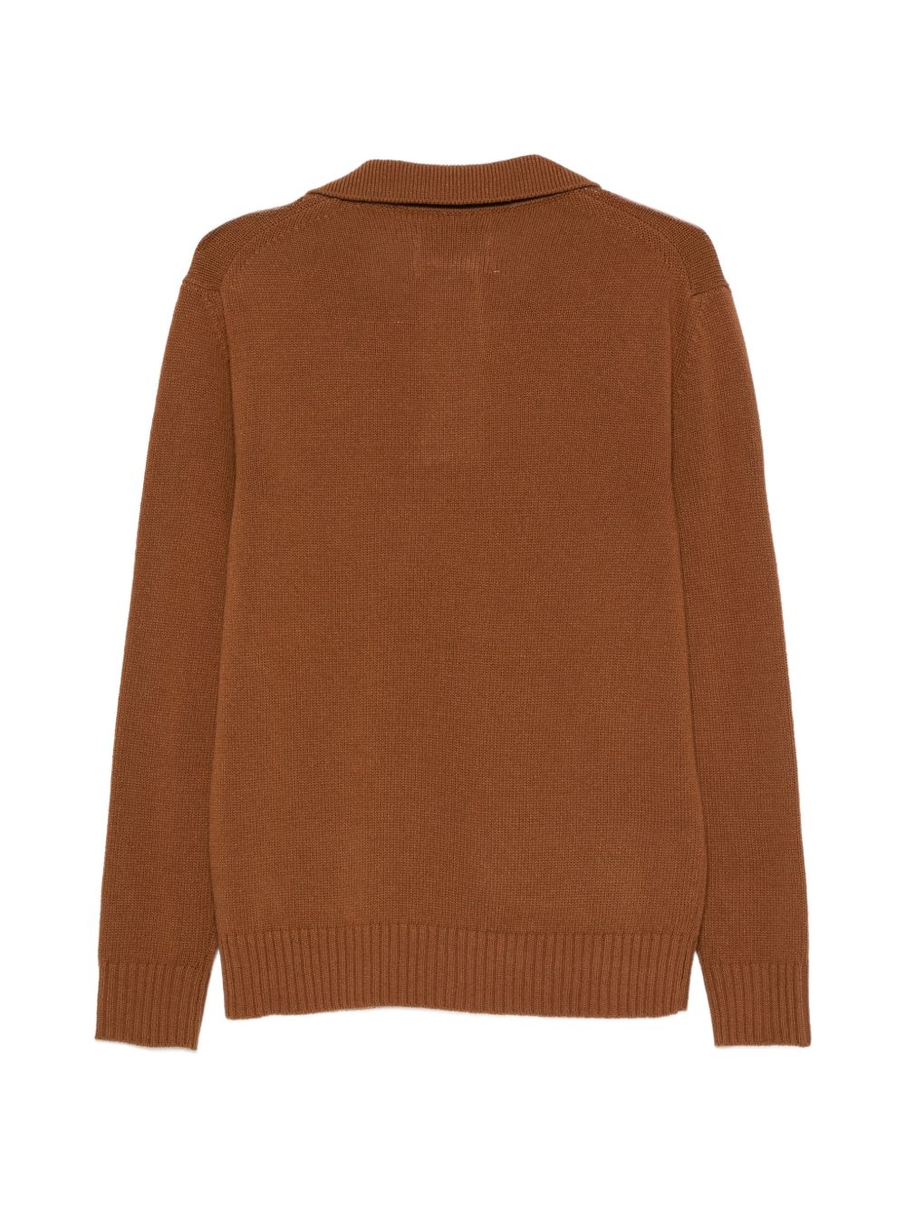 SEVEN GAUGE Maglia polo marrone in lana 