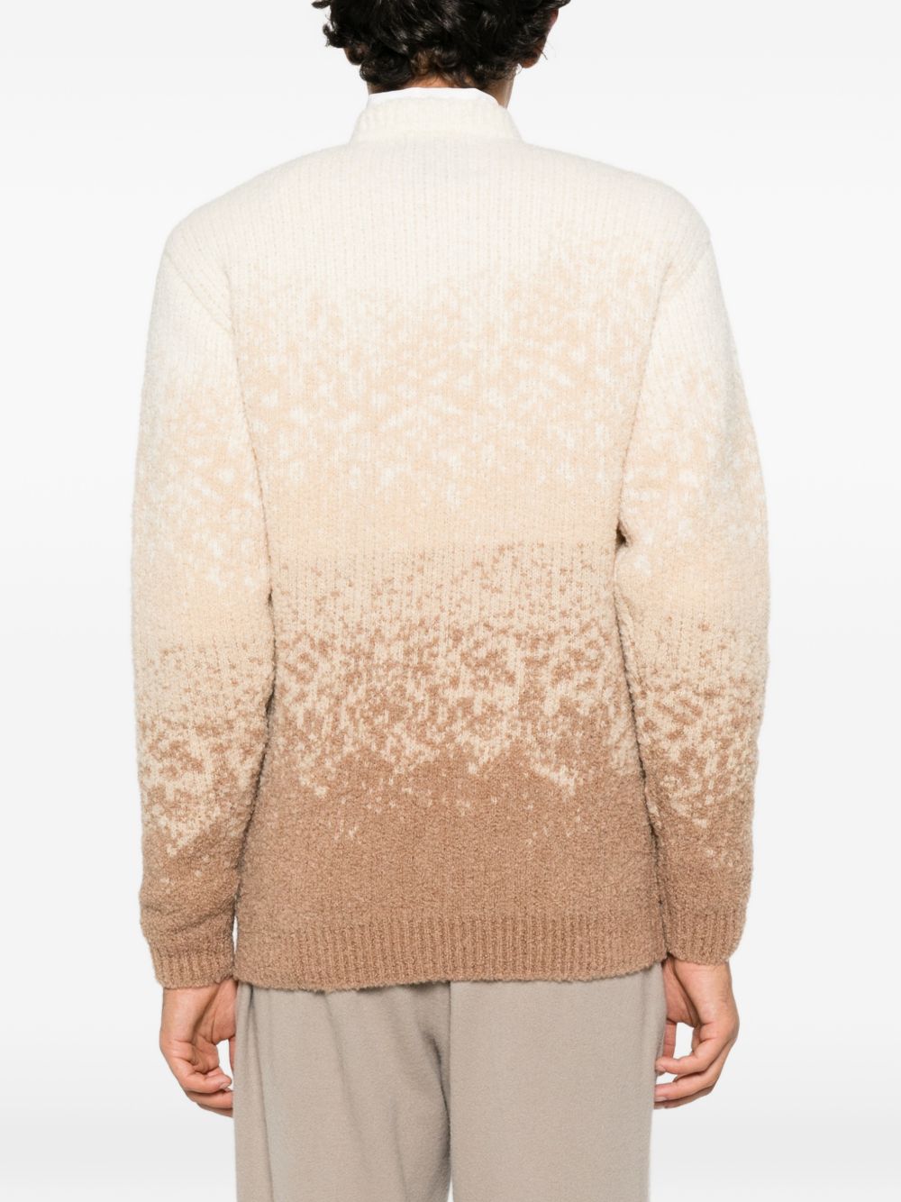 SEVEN GAUGE Maglione girocollo con effetto degradè marrone 