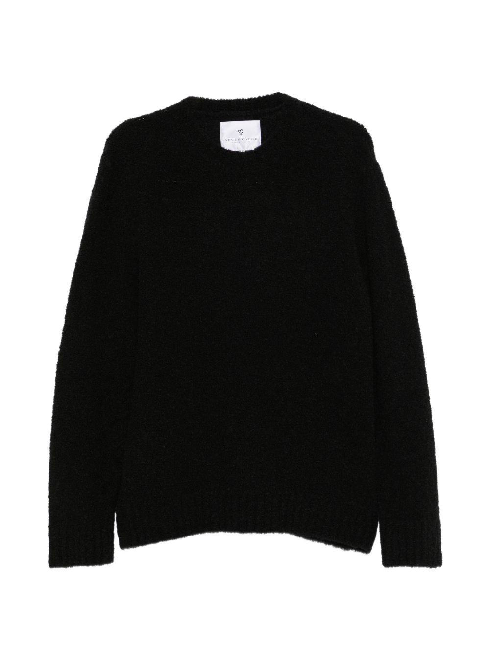 SEVEN GAUGE Pullover nero in lana firmato 