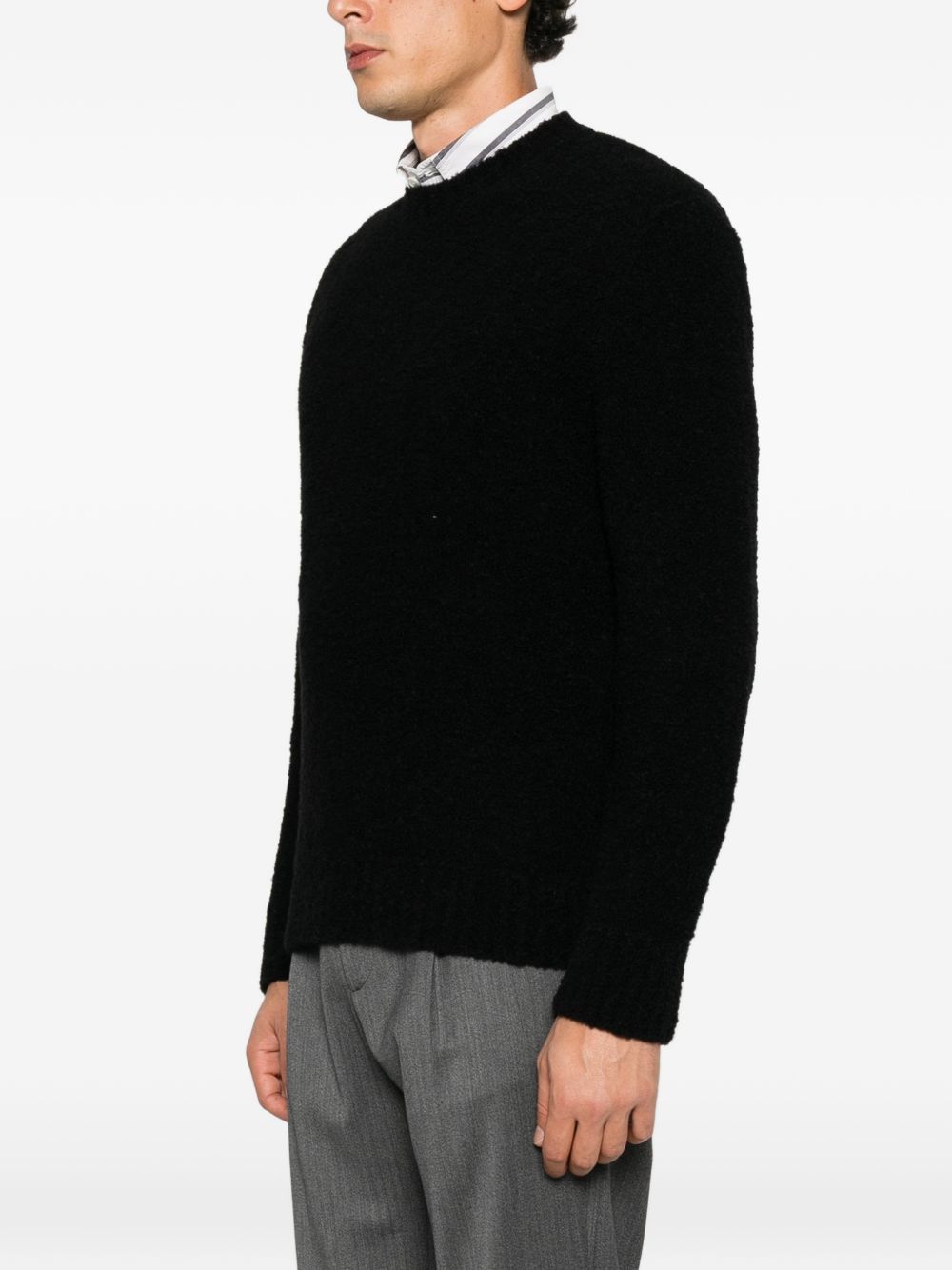 SEVEN GAUGE Pullover nero in lana firmato 