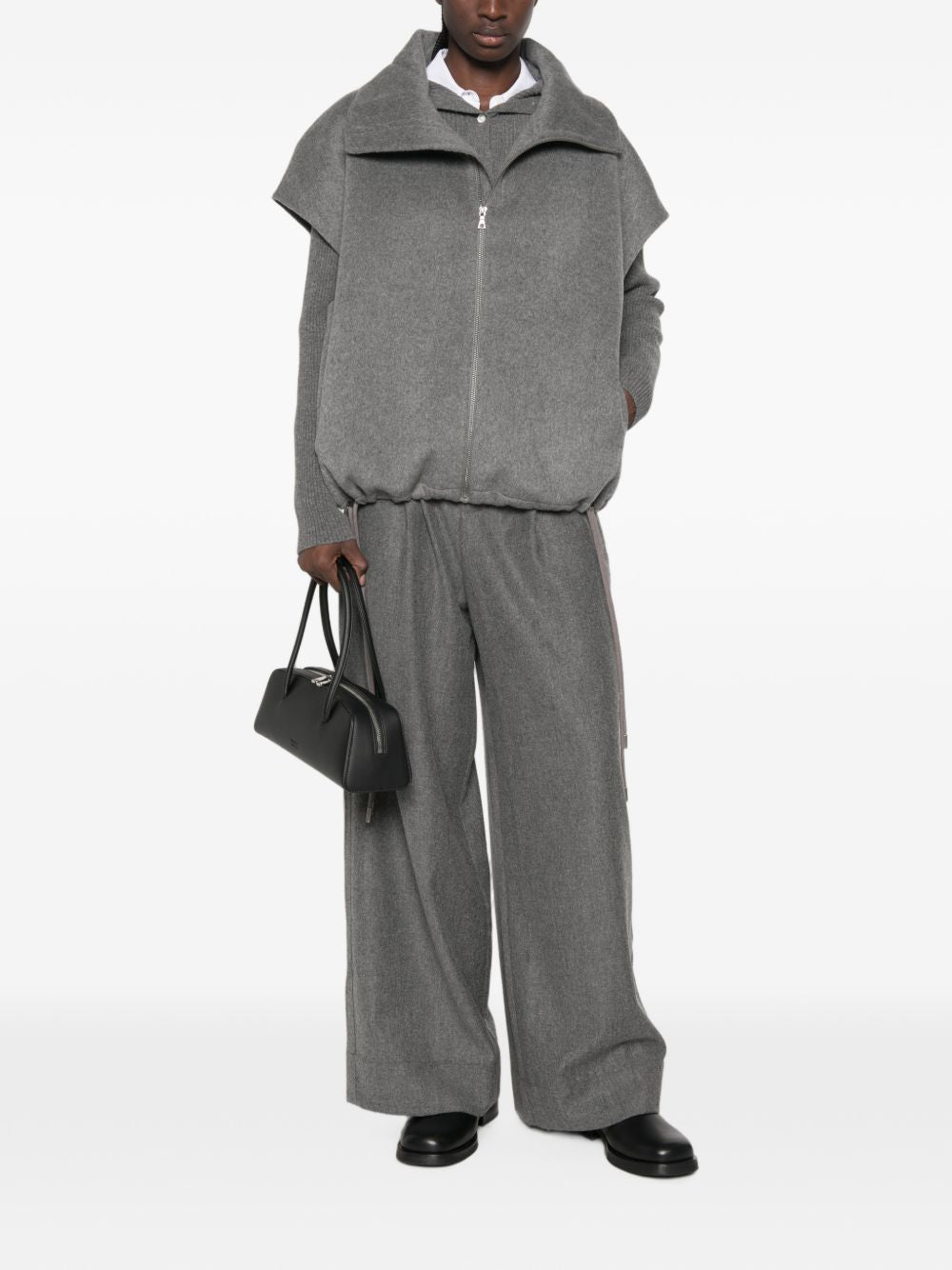 SOEUR Gilet Juno grigio con zip 