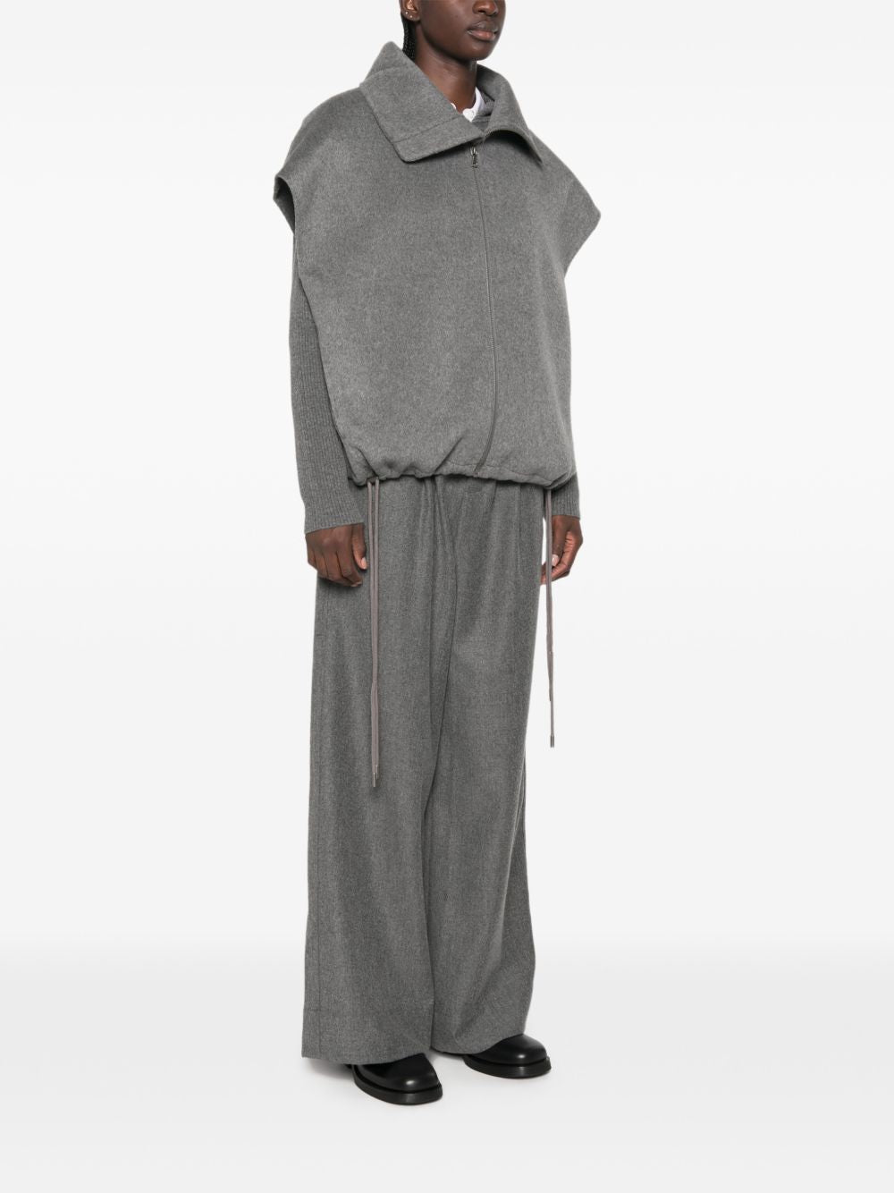 SOEUR Gilet Juno grigio con zip 