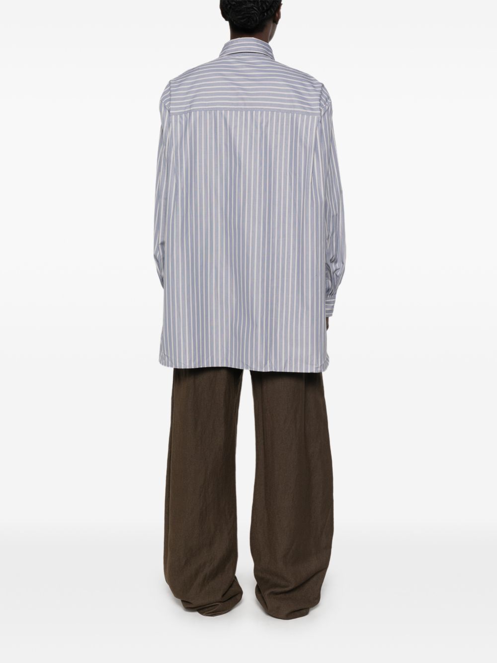 SOEUR Camicia Grenade a righe azzurro polvere in cotone 