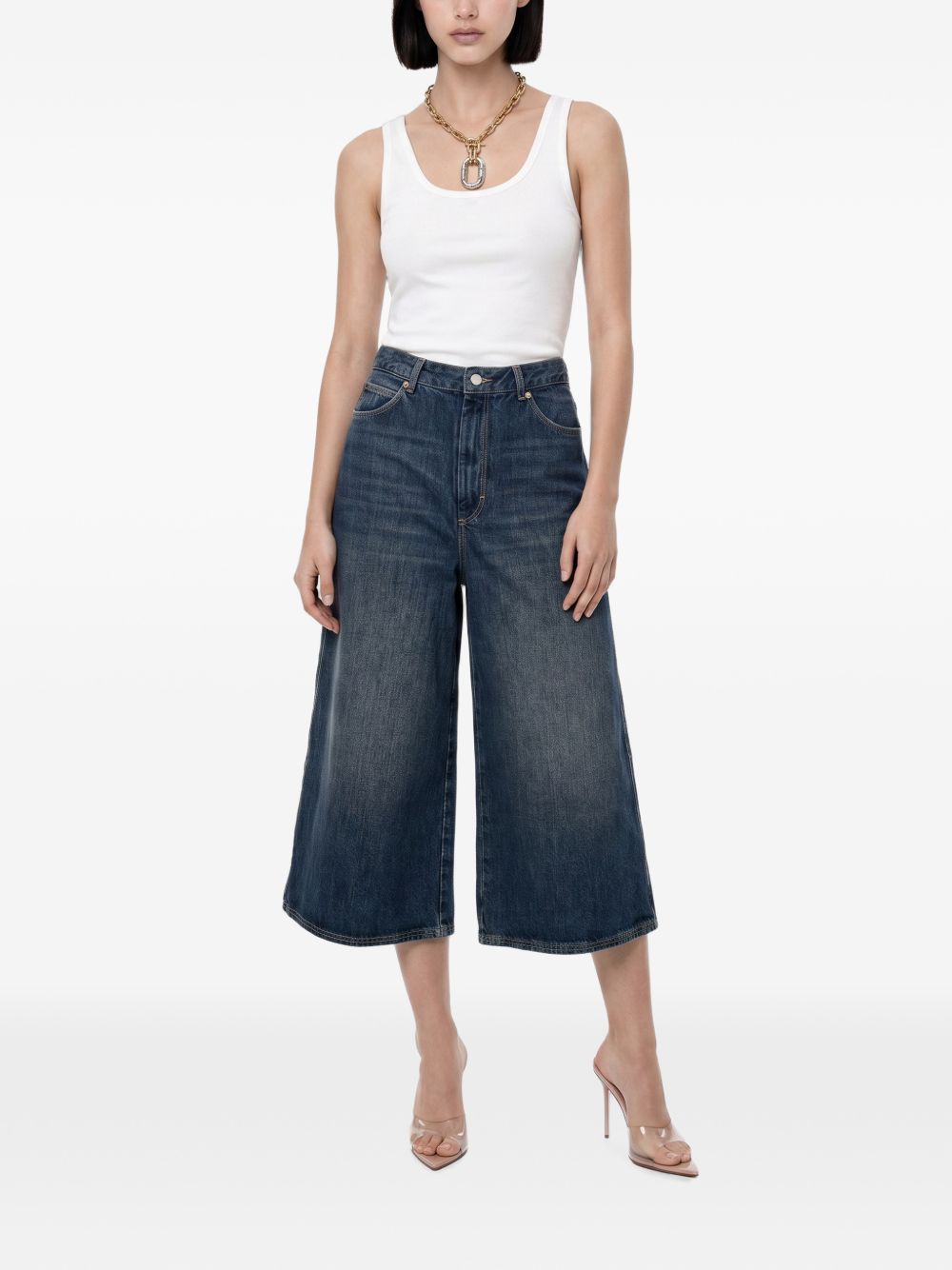 SOEUR Jeans Joyce wide leg blu con tasche 