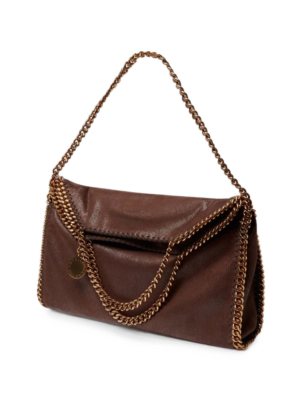 STELLA MCCARTNEY Borsa a mano marrone in ecopelle effetto scamosciato 