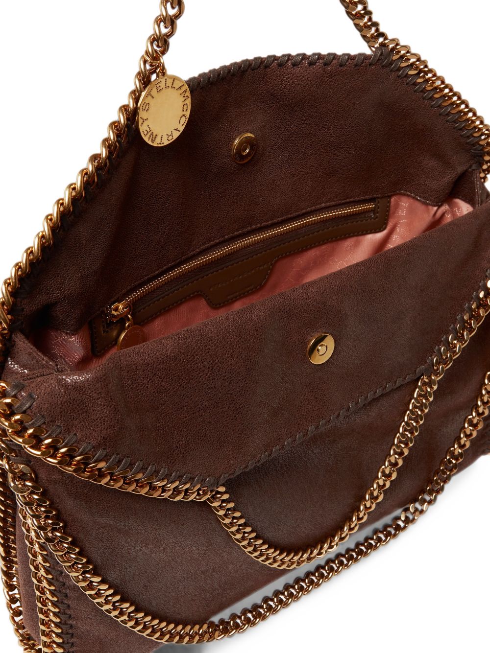 STELLA MCCARTNEY Borsa a mano marrone in ecopelle effetto scamosciato 