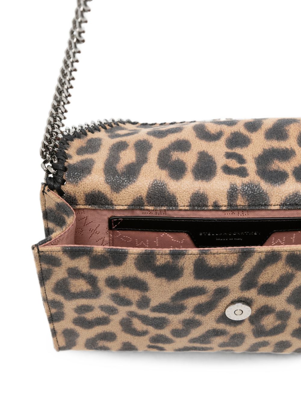 STELLA MCCARTNEY Borsa Portafoglio Falabella leopardata con catena 