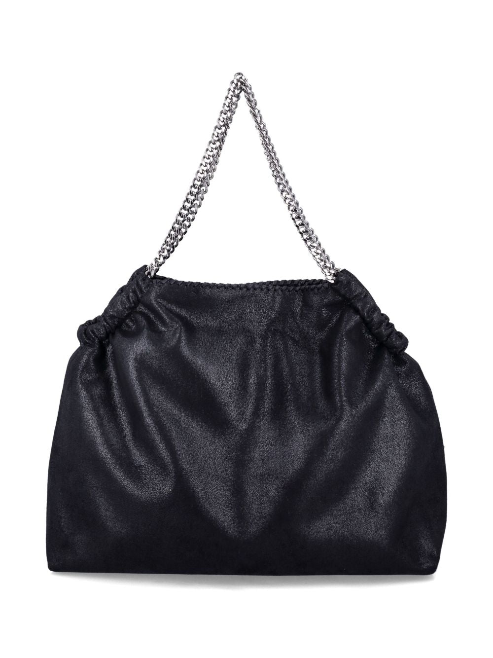 STELLA MCCARTNEY Borsa tote Eco Shaggy Deer nera con catena argentata 