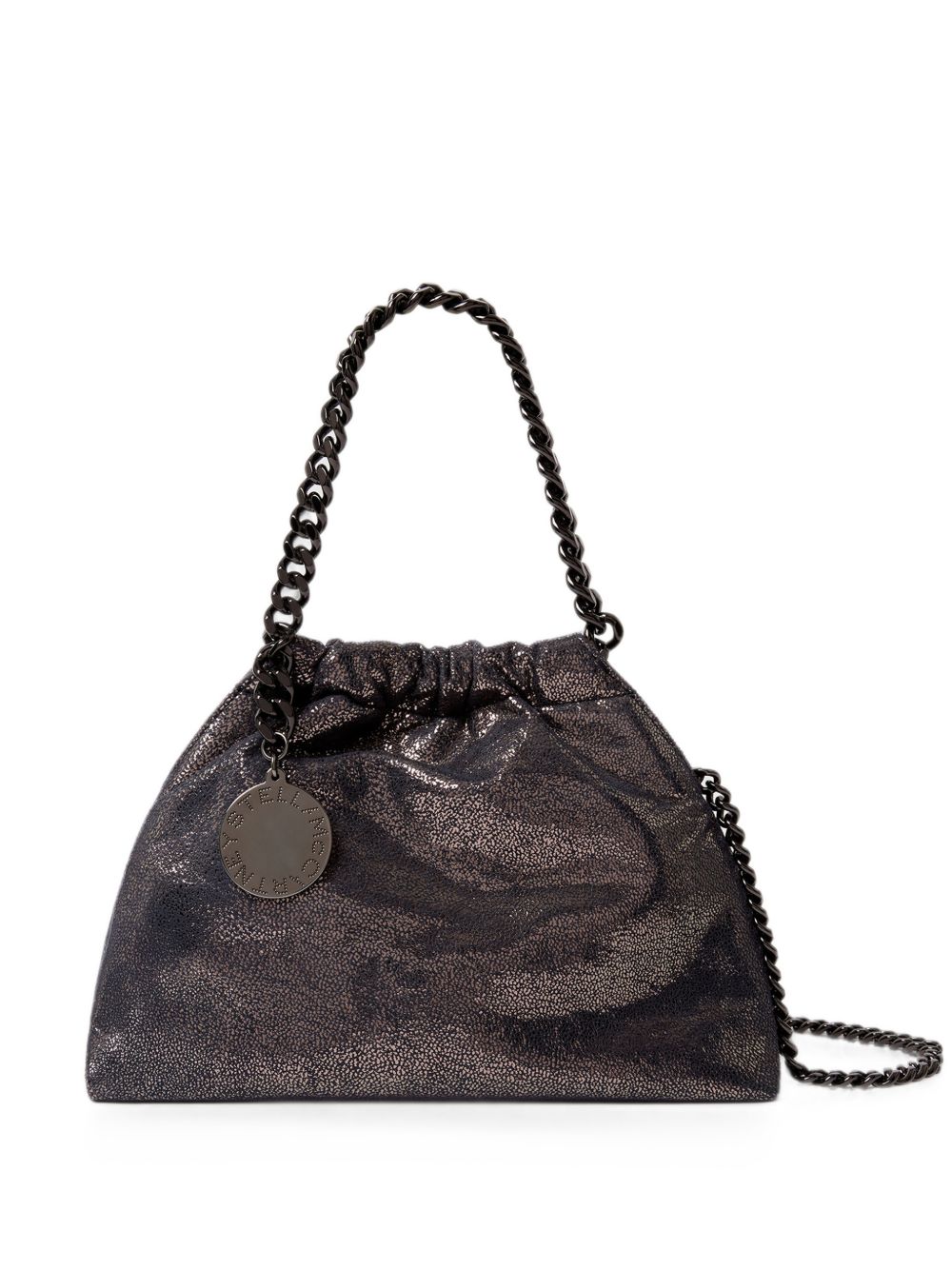 STELLA MCCARTNEY Borsa Falabella Mini Drawstring blu in materiale vegano 