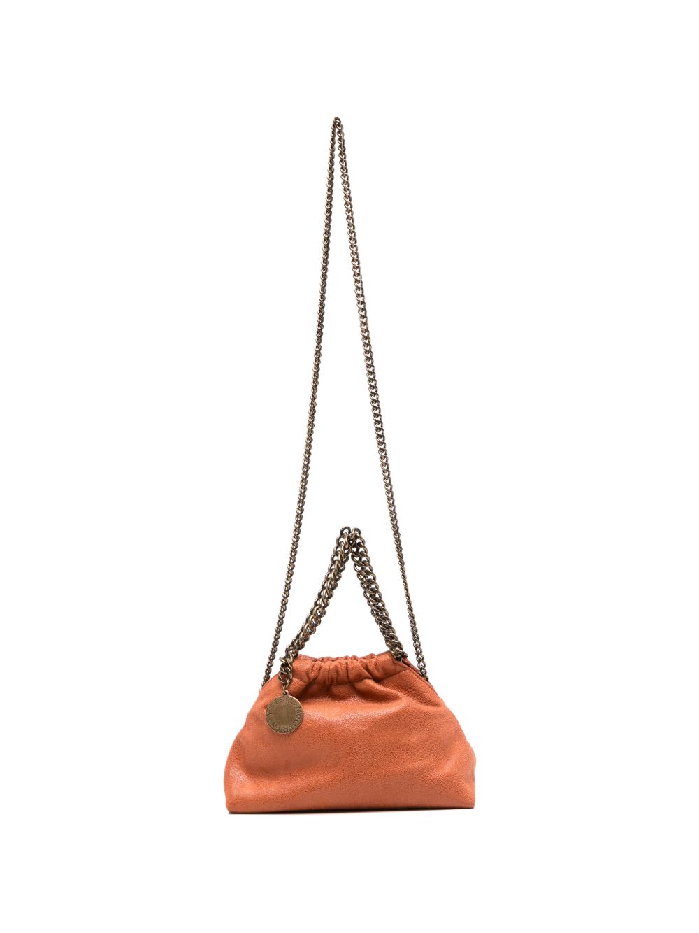 STELLA MCCARTNEY Borsa Falabella Mini Drawstring arancione in materiale vegano 