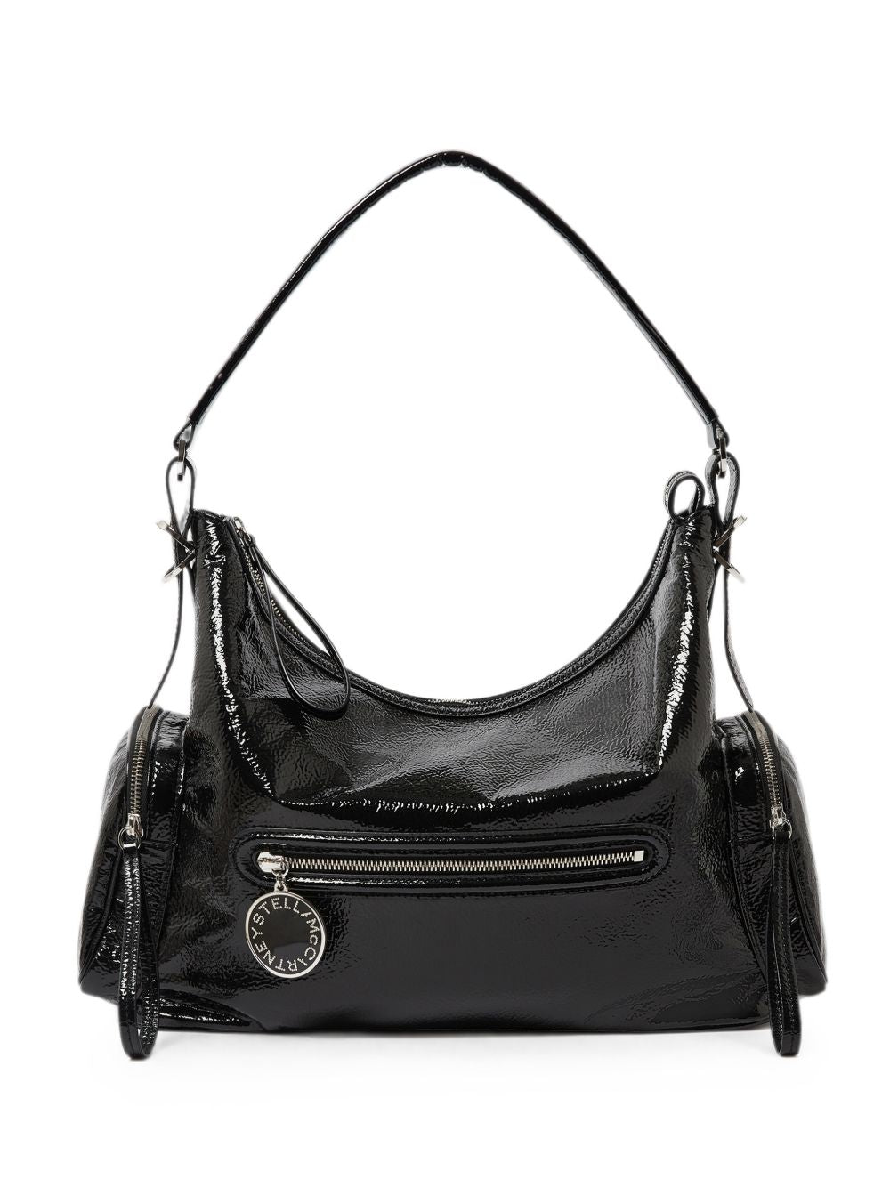 STELLA MCCARTNEY Borsa a spalla Dartmoor effetto pelle verniciata craquelé 