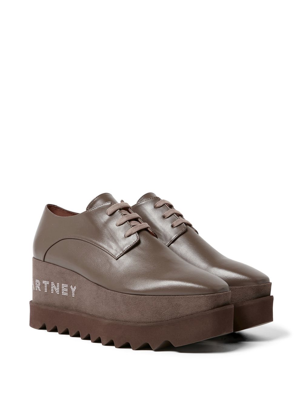 STELLA MCCARTNEY Sneakers platform Elyse marroni in pelle vegana 