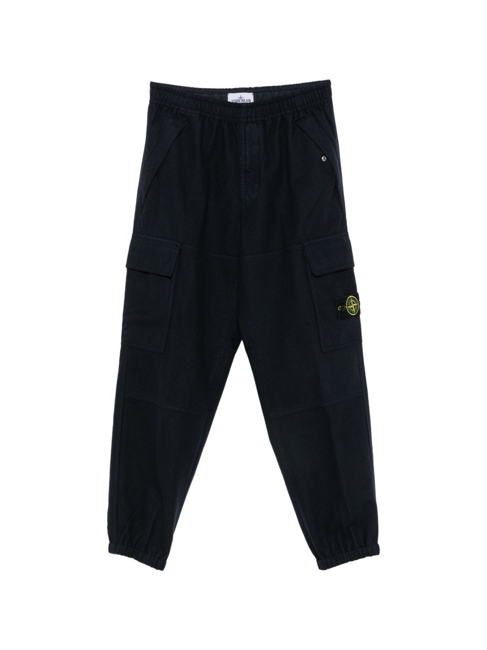 STONE ISLAND Pantaloni sportivi in lana blu con tasche e coulisse in vita 
