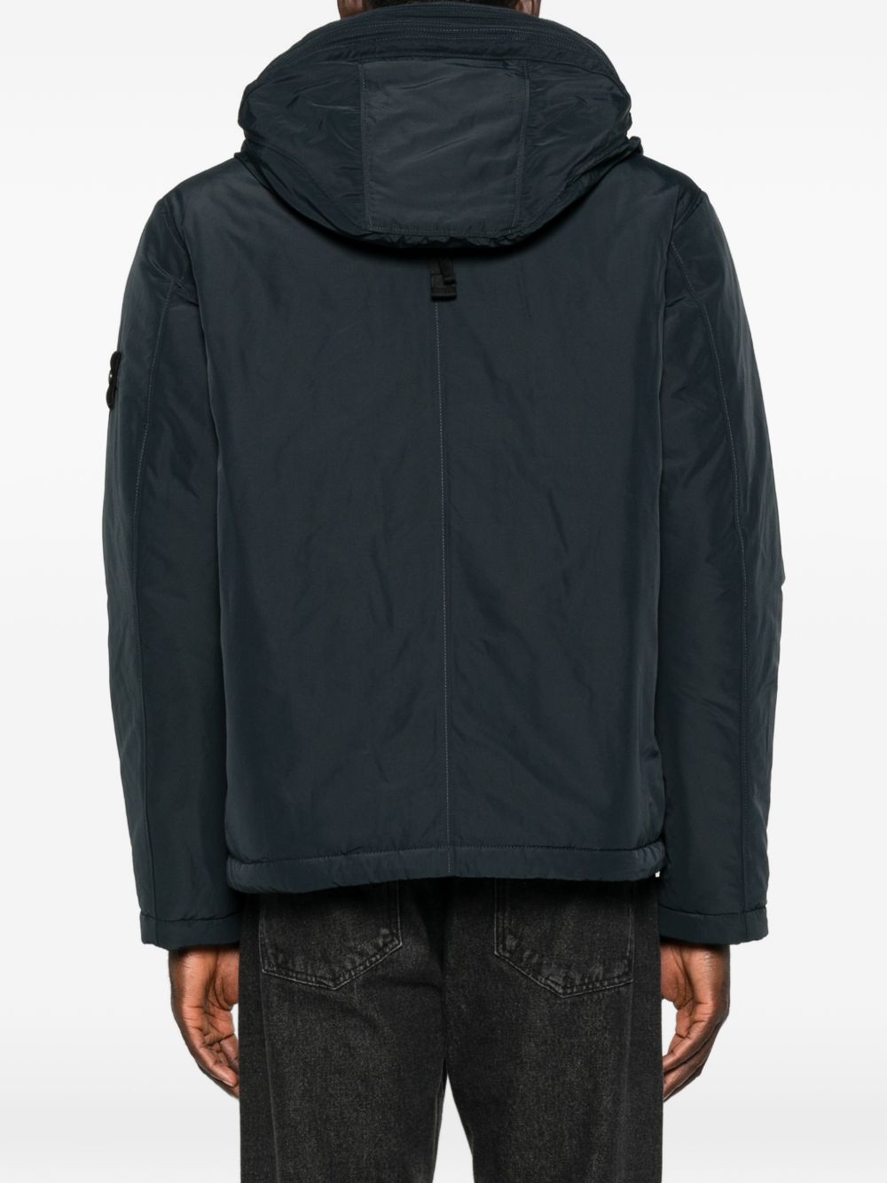 STONE ISLAND Giubbotto imbottito uomo blu notte con cappuccio 