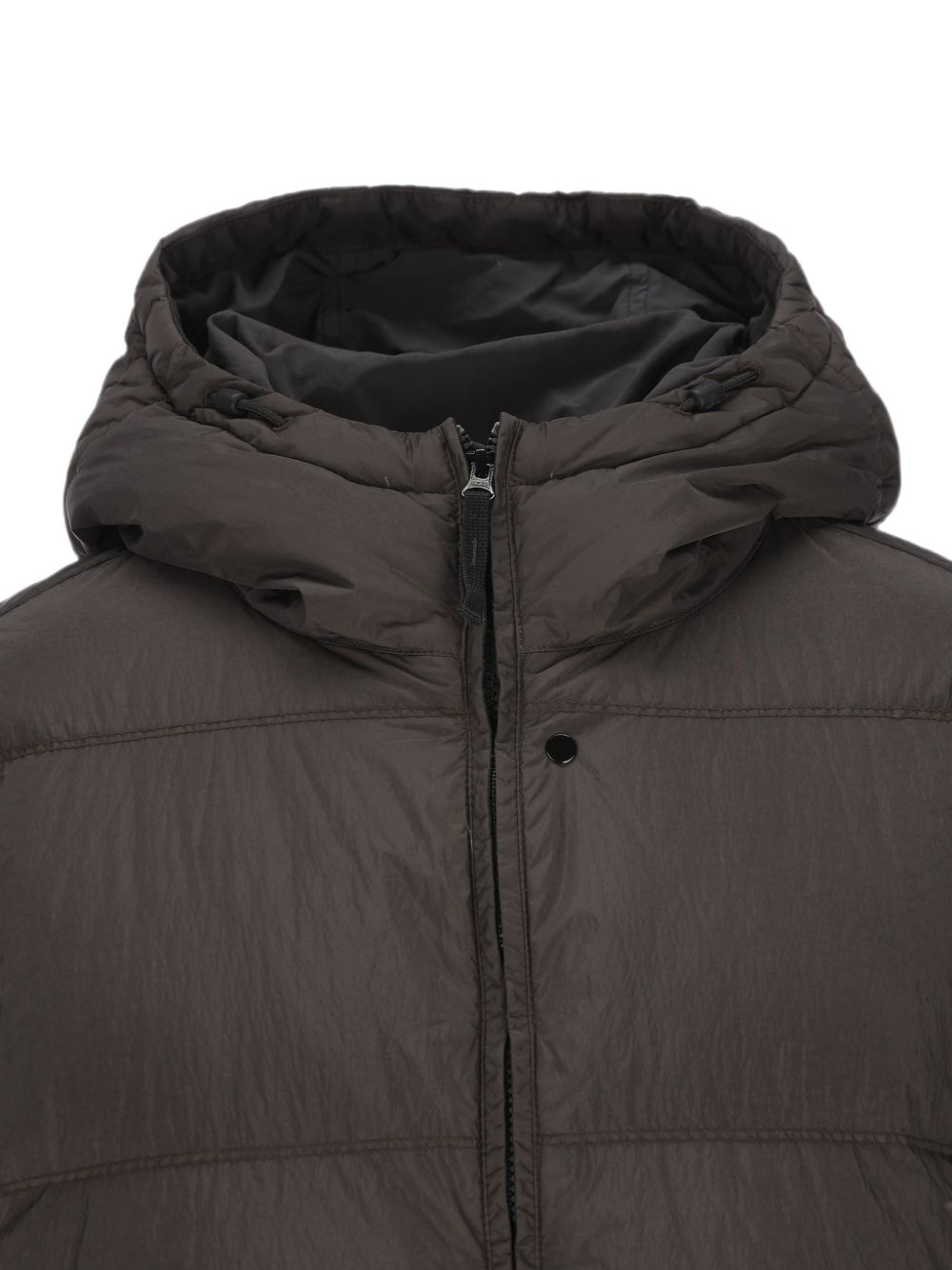 STONE ISLAND Giacca piumino trapuntata uomo marrone con cappuccio 