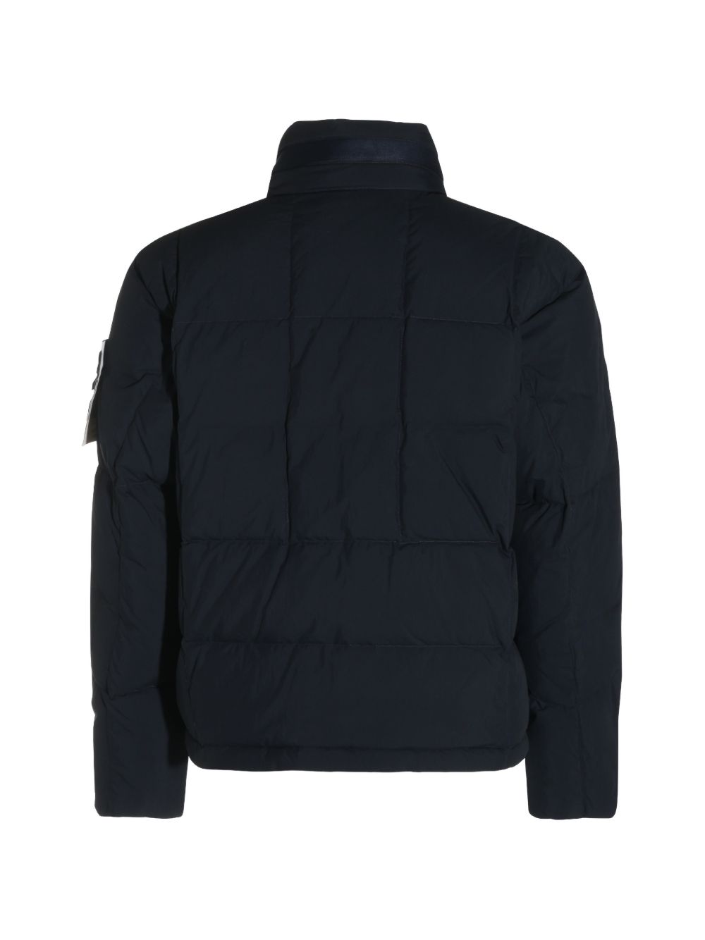 STONE ISLAND Piumino blu a collo alto firmato Stone Island 