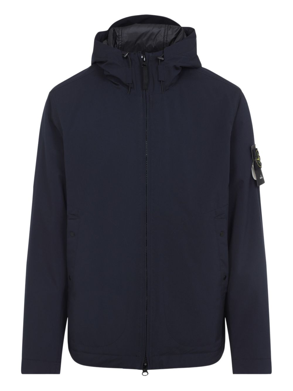 STONE ISLAND Giacca blu imbottita con cappuccio 