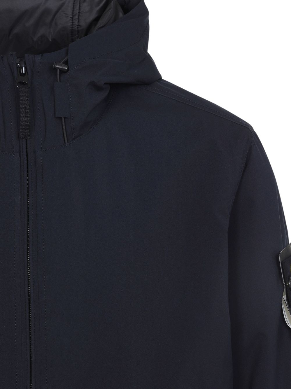 STONE ISLAND Giacca blu imbottita con cappuccio 