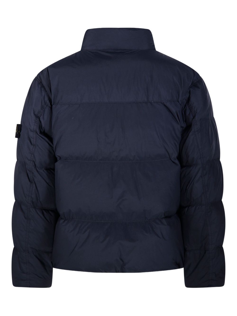 STONE ISLAND Piumino corto imbottito blu con tasche 