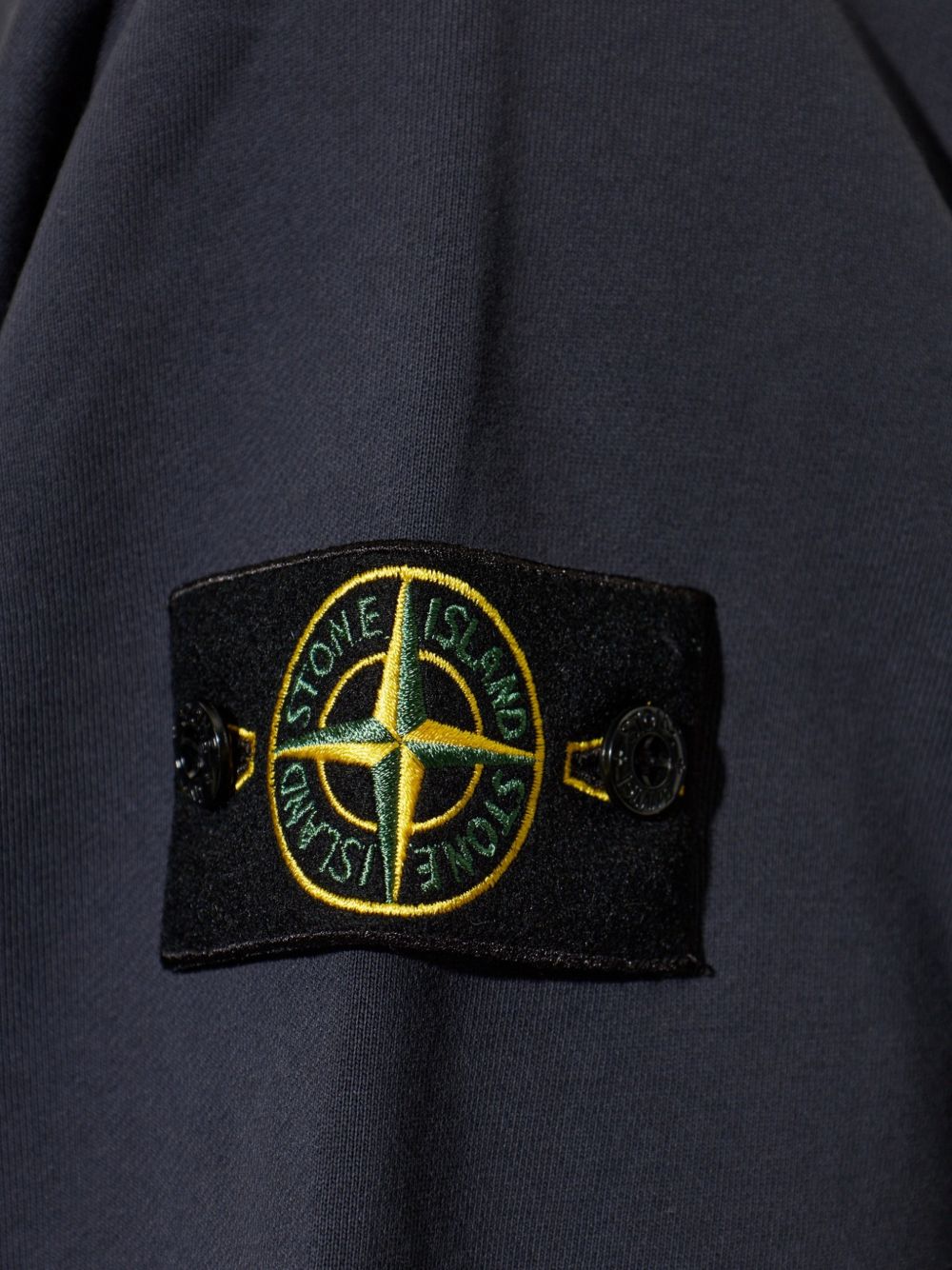 STONE ISLAND Felpa girocollo blu in cotone 