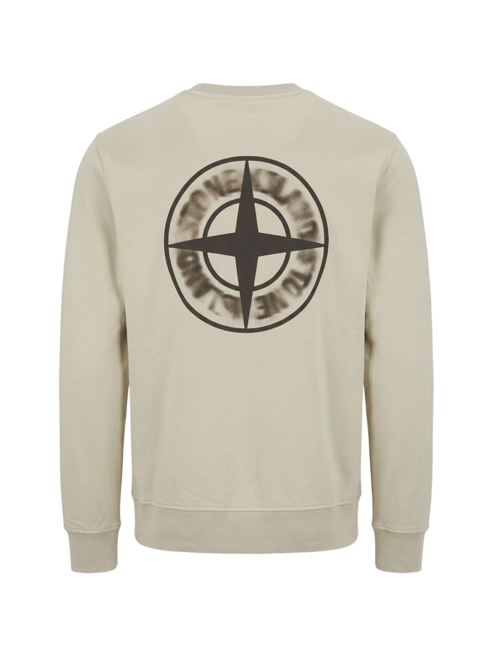 STONE ISLAND Felpa beige in cotone a girocollo 