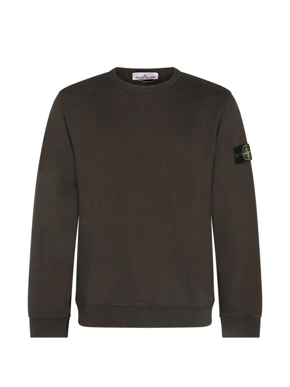 STONE ISLAND Felpa nera con cappuccio e patch logo firmata 