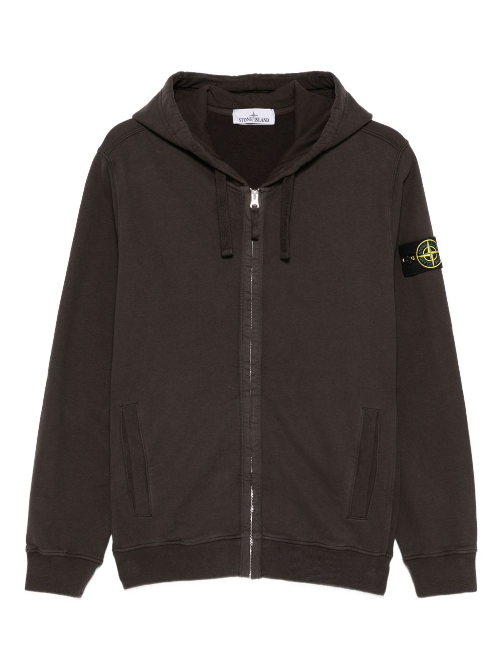 STONE ISLAND Felpa con Cappuccio e Zip Grigia 