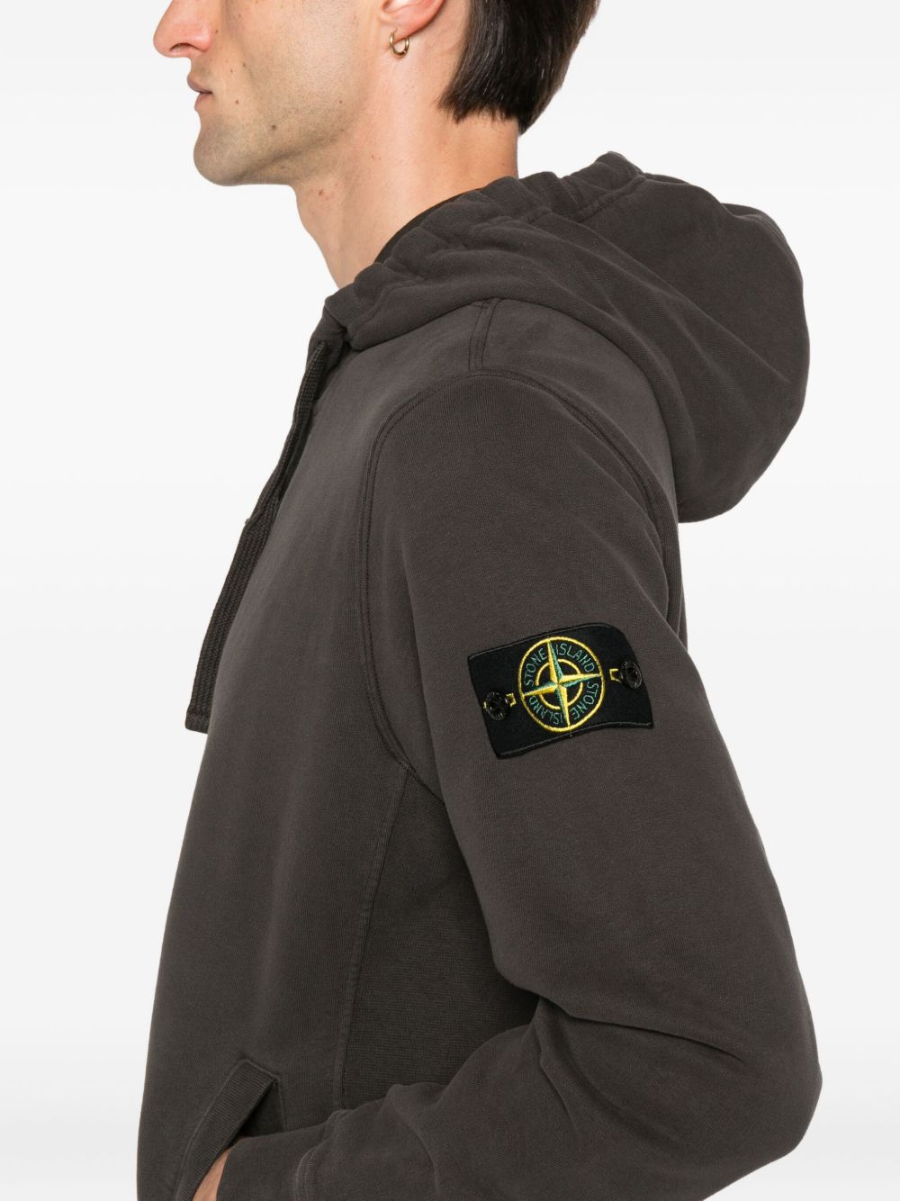 STONE ISLAND Felpa con Cappuccio e Zip Grigia 