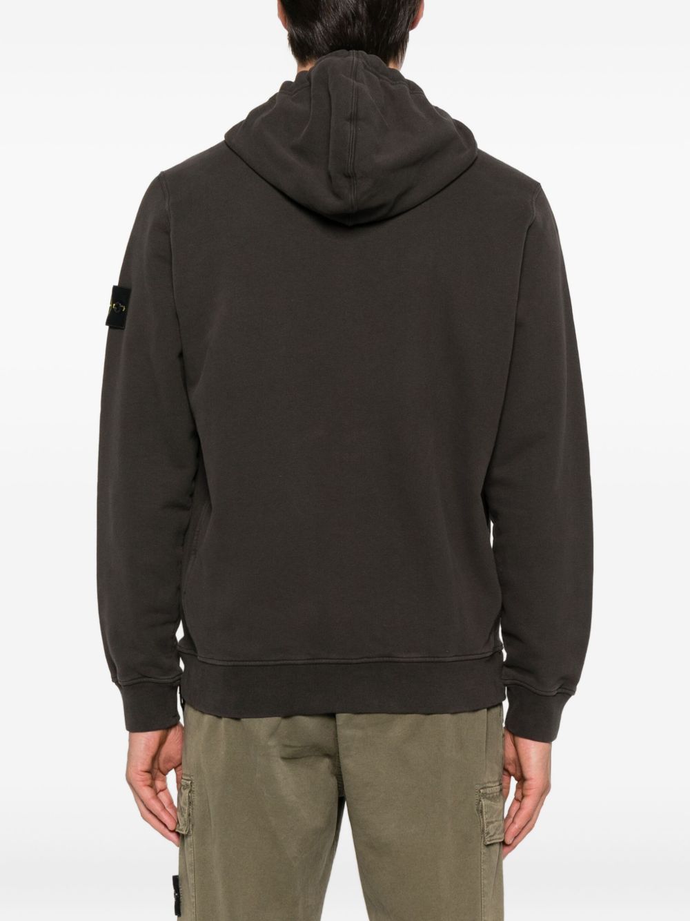STONE ISLAND Felpa con Cappuccio e Zip Grigia 